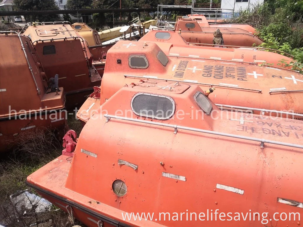 Second Hand Marine Equipment Used Open Type Lifeboat with Boat Davit